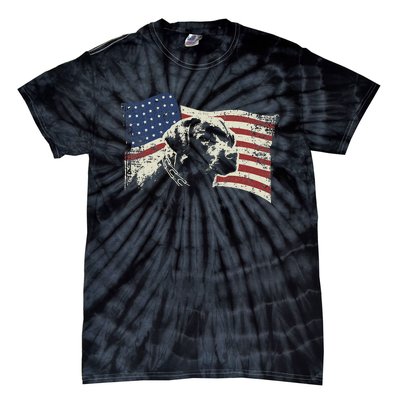 Patriotic USA Flag Black Labrador gift for Lab Owners Tie-Dye T-Shirt