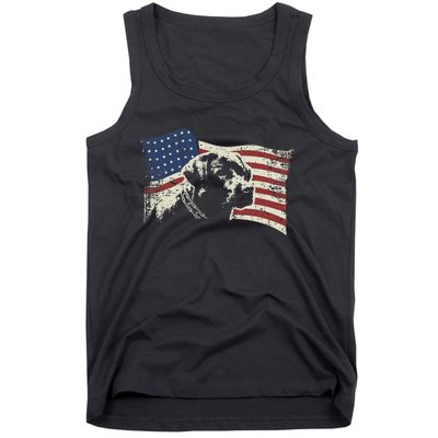 Patriotic USA Flag Black Labrador gift for Lab Owners Tank Top