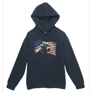 Patriotic USA Flag Black Labrador gift for Lab Owners Urban Pullover Hoodie