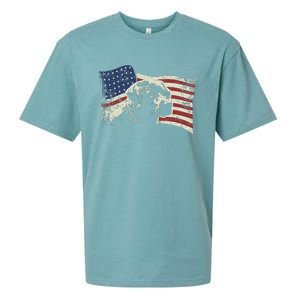 Patriotic USA Flag Black Labrador gift for Lab Owners Sueded Cloud Jersey T-Shirt