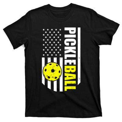 Pickleball Usa Flag Love Playing Pickleball T-Shirt