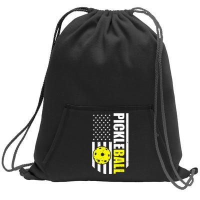 Pickleball Usa Flag Love Playing Pickleball Sweatshirt Cinch Pack Bag