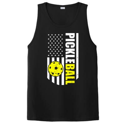 Pickleball Usa Flag Love Playing Pickleball PosiCharge Competitor Tank