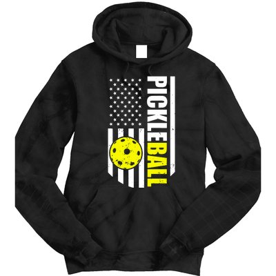 Pickleball Usa Flag Love Playing Pickleball Tie Dye Hoodie