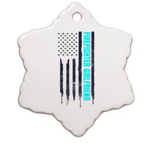 Patriotic Us Flag Design Firefighter Friend Gift Ceramic Star Ornament