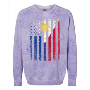 Philippines Usa Flag Colorblast Crewneck Sweatshirt