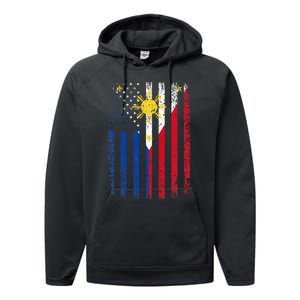 Philippines Usa Flag Performance Fleece Hoodie