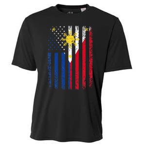 Philippines Usa Flag Cooling Performance Crew T-Shirt