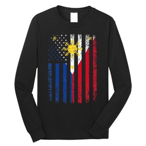 Philippines Usa Flag Long Sleeve Shirt