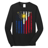 Philippines Usa Flag Long Sleeve Shirt