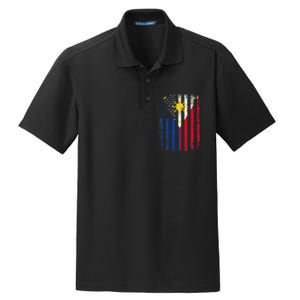 Philippines Usa Flag Dry Zone Grid Polo