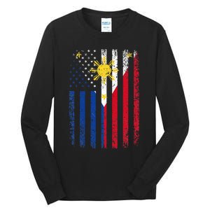 Philippines Usa Flag Tall Long Sleeve T-Shirt