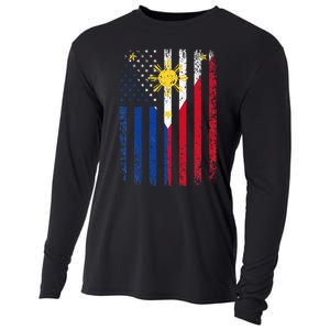 Philippines Usa Flag Cooling Performance Long Sleeve Crew