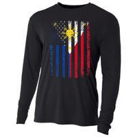 Philippines Usa Flag Cooling Performance Long Sleeve Crew