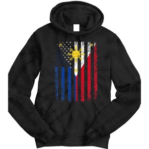 Philippines Usa Flag Tie Dye Hoodie