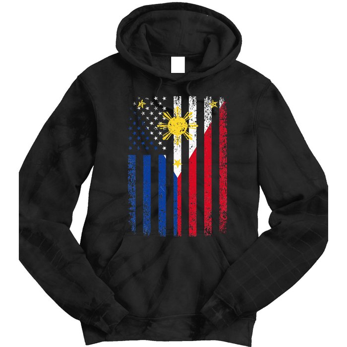 Philippines Usa Flag Tie Dye Hoodie