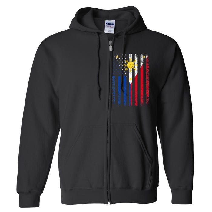 Philippines Usa Flag Full Zip Hoodie