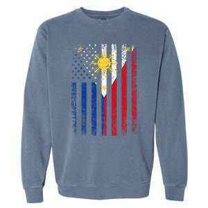 Philippines Usa Flag Garment-Dyed Sweatshirt