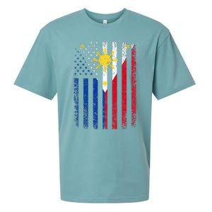 Philippines Usa Flag Sueded Cloud Jersey T-Shirt