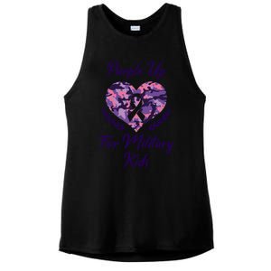 Purple Up For Military Great Gift Military Month Heart Gift Ladies PosiCharge Tri-Blend Wicking Tank