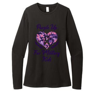 Purple Up For Military Great Gift Military Month Heart Gift Womens CVC Long Sleeve Shirt