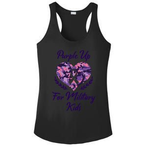 Purple Up For Military Great Gift Military Month Heart Gift Ladies PosiCharge Competitor Racerback Tank