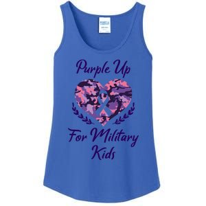 Purple Up For Military Great Gift Military Month Heart Gift Ladies Essential Tank