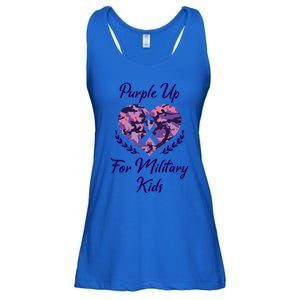 Purple Up For Military Great Gift Military Month Heart Gift Ladies Essential Flowy Tank