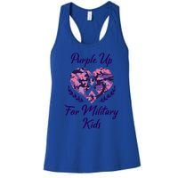 Purple Up For Military Great Gift Military Month Heart Gift Women's Racerback Tank