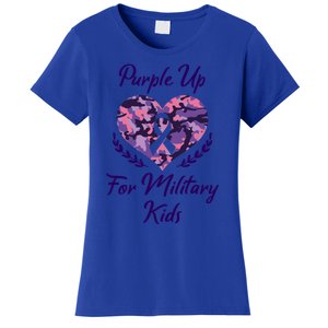 Purple Up For Military Great Gift Military Month Heart Gift Women's T-Shirt