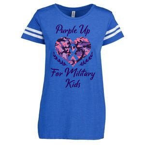 Purple Up For Military Great Gift Military Month Heart Gift Enza Ladies Jersey Football T-Shirt