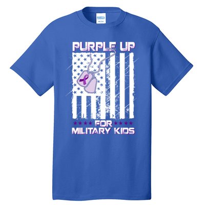 Purple Up For Military Meaningful Gift Military Month Heart Cool Gift Tall T-Shirt