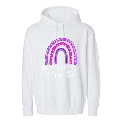 Purple Up For Military Rainbow Military Month Gift Garment-Dyed Fleece Hoodie