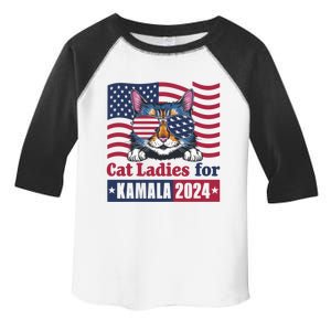 Patriotic Usa Flag Cat Design Cat Ladies For Kamala 2024 Madam President 2024 Toddler Fine Jersey T-Shirt