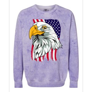 Patriotic Us Flag Pride Freedom Liberty American Bald Eagle Meaningful Gift Colorblast Crewneck Sweatshirt