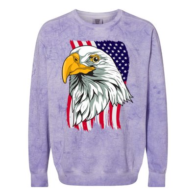 Patriotic Us Flag Pride Freedom Liberty American Bald Eagle Meaningful Gift Colorblast Crewneck Sweatshirt