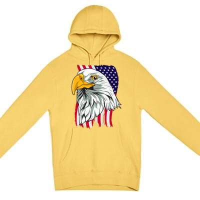 Patriotic Us Flag Pride Freedom Liberty American Bald Eagle Meaningful Gift Premium Pullover Hoodie