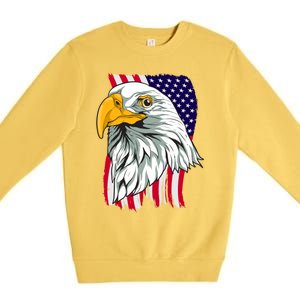 Patriotic Us Flag Pride Freedom Liberty American Bald Eagle Meaningful Gift Premium Crewneck Sweatshirt