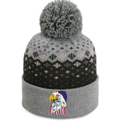 Patriotic Us Flag Pride Freedom Liberty American Bald Eagle Meaningful Gift The Baniff Cuffed Pom Beanie