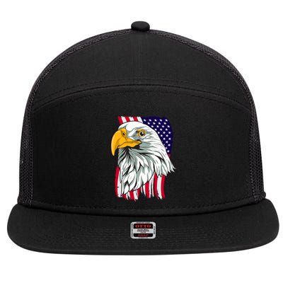 Patriotic Us Flag Pride Freedom Liberty American Bald Eagle Meaningful Gift 7 Panel Mesh Trucker Snapback Hat