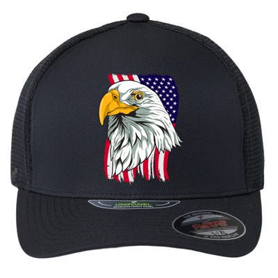 Patriotic Us Flag Pride Freedom Liberty American Bald Eagle Meaningful Gift Flexfit Unipanel Trucker Cap