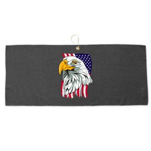 Patriotic Us Flag Pride Freedom Liberty American Bald Eagle Meaningful Gift Large Microfiber Waffle Golf Towel