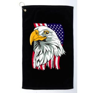 Patriotic Us Flag Pride Freedom Liberty American Bald Eagle Meaningful Gift Platinum Collection Golf Towel