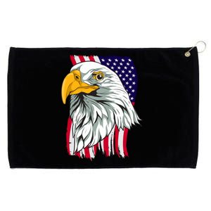 Patriotic Us Flag Pride Freedom Liberty American Bald Eagle Meaningful Gift Grommeted Golf Towel