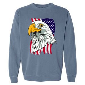 Patriotic Us Flag Pride Freedom Liberty American Bald Eagle Meaningful Gift Garment-Dyed Sweatshirt