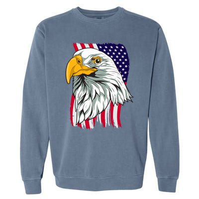 Patriotic Us Flag Pride Freedom Liberty American Bald Eagle Meaningful Gift Garment-Dyed Sweatshirt