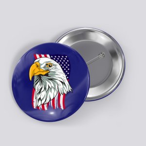 Patriotic Us Flag Pride Freedom Liberty American Bald Eagle Meaningful Gift Button