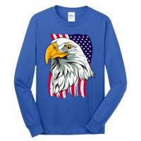 Patriotic Us Flag Pride Freedom Liberty American Bald Eagle Meaningful Gift Tall Long Sleeve T-Shirt