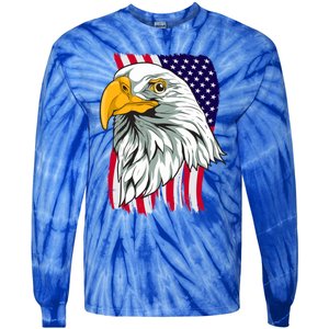 Patriotic Us Flag Pride Freedom Liberty American Bald Eagle Meaningful Gift Tie-Dye Long Sleeve Shirt