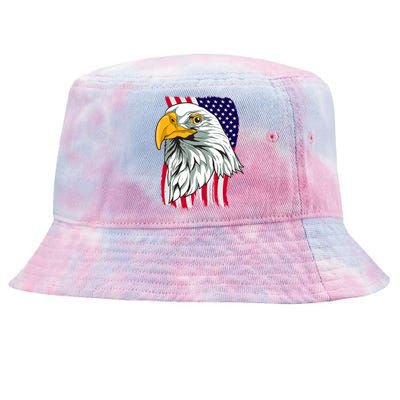 Patriotic Us Flag Pride Freedom Liberty American Bald Eagle Meaningful Gift Tie-Dyed Bucket Hat